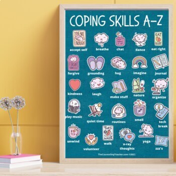 Preview of A to Z Coping Skills Sign for Self Regulation
