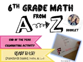 Math A to Z End of the Year Booklet Activity (6th Grade)