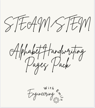 Preview of A to Z Handwriting STEAM/STEM Careers WorkSheet: GROWING BUNDLE