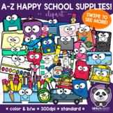 A to Z Happy School Supplies by Binky's Clipart | BTS