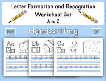 Preview of A to Z Letter Formation and Recognition Worksheets