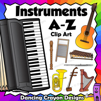 Preview of A to Z Musical Instruments Clip Art