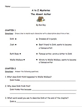 Absent Author - Comprehension Questions by Abc123is4me | TPT