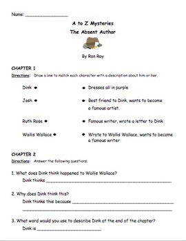 Absent Author - Comprehension Questions by Abc123is4me | TpT