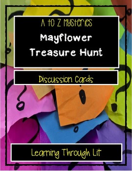 Preview of A to Z Mysteries MAYFLOWER TREASURE HUNT Discussion Cards (Answer Key Included)