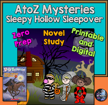 Preview of A to Z Mysteries Sleepy Hollow Sleepover Halloween Novel Study | Fall Digital