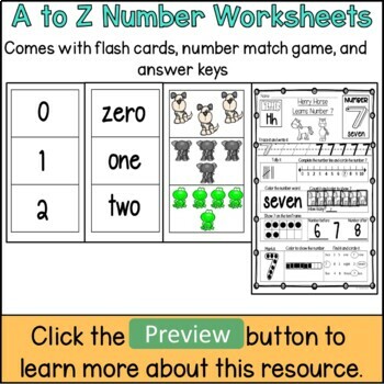 Number Worksheets 1 - 20 by The Traveling Educator | TpT