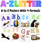 A to Z Posters | Colorful Classroom Decor with Real Photo 