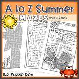 A to Z Summer Mazes mini-book for elementary students