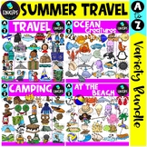 A to Z | Summer Travel Alphabet Clip Art Variety Bundle {E