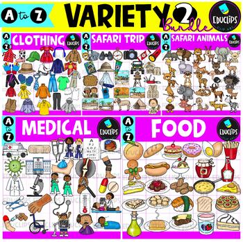 Preview of A to Z Variety 2 Clipart Bundle {Educlips Clipart}