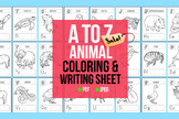 A to Z Wild Animal Coloring & Writing Exercise Bundle