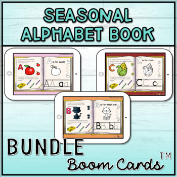 Preview of Seasonal Alphabet Books BOOM Cards™ bundle