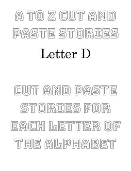Preview of A to Z cut and Paste Stories Letter D