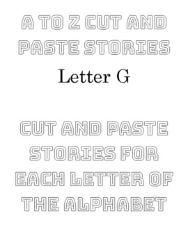 Preview of A to Z cut and paste story sentences Letter G