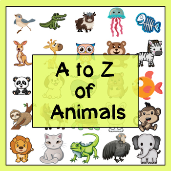 A to Z of Animals Clipart Set both Color and Black and White | TPT