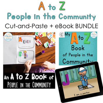 Preview of A to Z of People in the Community BUNDLE (Printables + Digital eBook)