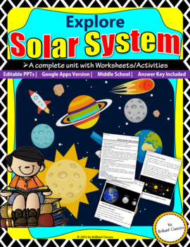 Preview of Solar System Unit With Worksheets: | Printable and Digital Distance Learning