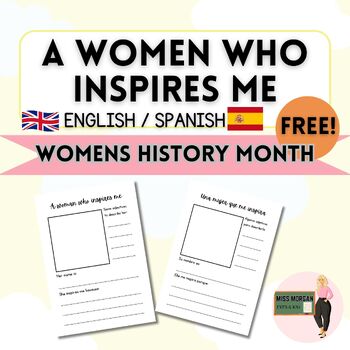 Preview of WOMENS HISTORY MONTH WRITING FREE (English/Spanish) / EYFS, KS1, PREK, K, 1st