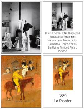 Preview of A003: (GOOGLE) Pablo Picasso (8 works) (cards & puzzles) (4 pages)