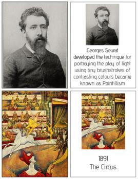 Preview of A004: (GOOGLE) Georges Seurat (8 works) (cards & puzzles) (4 pages)  
