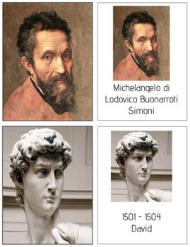 Preview of A005: (GOOGLE) Michelangelo (8 works) (cards & puzzle) (4 pages) 