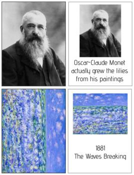 Preview of A006: (GOOGLE) Claude Monet (8 works) (cards & puzzle) (4 pages) 