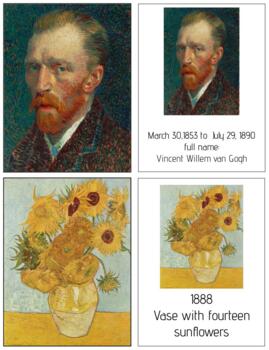 Preview of A009: (GOOGLE) Van Gogh (8 works) (cards & puzzle) (4 pages)