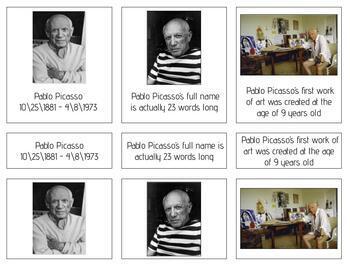 Preview of A014 (GOOGLE): PICASSO (facts about) (3 part cards) (3pgs)