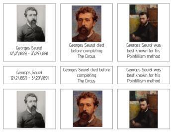 Preview of A015 (GOOGLE): SEURAT (facts about) (3 part cards) (3pgs)