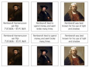 Preview of A018 (GOOGLE): REMBRANDT (facts about) (3 part cards) (3pgs)