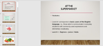 Preview of A1.1 English /The Supermarket with 8 Subtopics / 208 slides in total / ESL / EFL