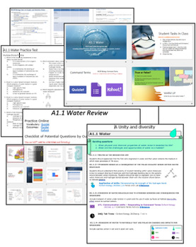 Preview of A1.1 Water Complete Unit Package IB BP Biology 2025 exam edition