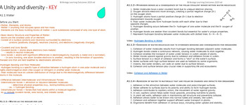 Preview of A1.1 Water Key for Students (with video links) IB DP Biology 2025 exam