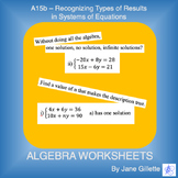 A15b – Recognizing Types of Results in Systems of Equations