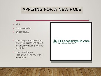 Preview of B2.1 - Applying For A New Role  - Communication  - 20 PPT Slides - EFL/ESL