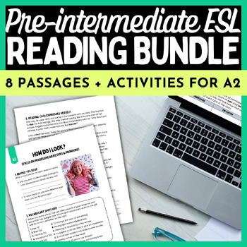 Preview of ESL Reading Comprehension for Adults and High School | A2 Bundle