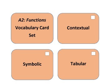 Preview of A2: Functions of Algebra Vocabulary Cards: Set 2