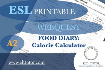Preview of A2 Worksheet: Calorie Calculator (Food Diary)