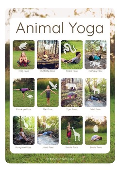 Preview of A3 Animal Yoga Poster With REAL children