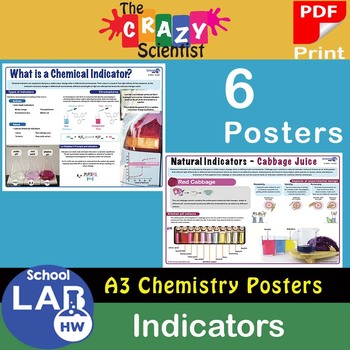 Preview of A3 HSC or AP Chemistry Poster Pack - Indicators Pack