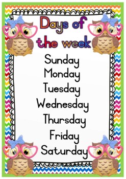 A3 days of the week poster by Bernadene Booysen | TPT