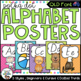 QLD Beginners Font Alphabet Posters {Polka Dot}
