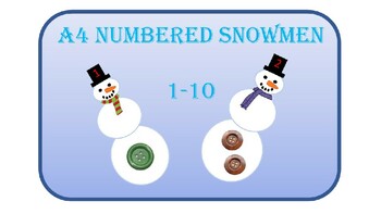 Preview of A4 Numbered Snowmen