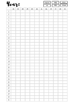 A4 Printable Monthly Mood Tracker (12 Months) + 1 FREE Daily Planner