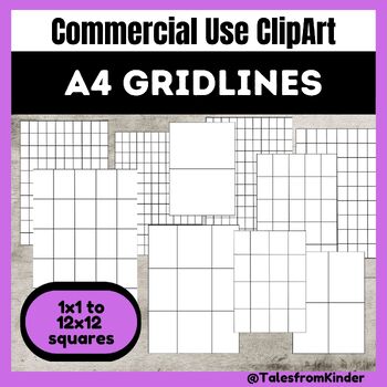 Preview of A4 Size Grid / A4 Size Graph Paper Math Template Simple Graphing Clip Art