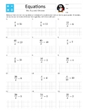 A4 Size – Solve a One-Step Equation with Division – Practi