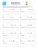 A4 Size – Solve a One-Step Equation with Subtraction – Gen