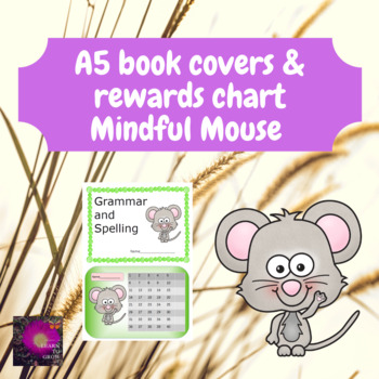 Preview of A5 Book covers & rewards chart Mindful Mouse
