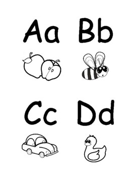 a6 size abc flashcards in black and white by steampunk studio tpt